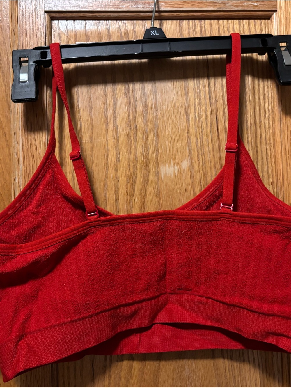 Red Ribbed Button-Front Bralette - Picture 2 of 3